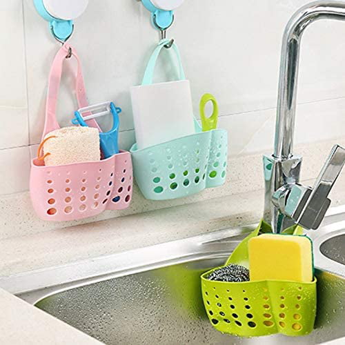 Wevapers Kitchen Sponge Holder, Dish Brush Holder, Slim Sink  Organization/Draining Basket/Liquid Drainer/Water Trough Rack, Kitchen