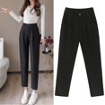 thumbnail image 1 of Conjunto de chaqueta fina para mujer, Blazer informal de pierna ancha, pantalones elegantes de dos piezas, trajes de oficina, ropa de negocios, novedad de verano, 1 of 1