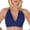 Blue, variant on Lace Halter Bras for Women Deep V Neck Backless Side Support Lifting Wireless Push Up Bra