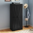 thumbnail image 2 of Dextrus 55.1" Broom Closet Storage Cabinet, Wood Storage Cabinet, Utility Cabinets for Brooms and Mops, Cleaning Tool Cabinets for Laundry Room, Garage, Bathroom, 2 of 10