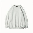 thumbnail image 2 of EOYWHK Mens Crewneck Sweatshirts Big and Tall Shirts Oversized Pullover Tops Warm Comfortable Solid Color Lounge Tops No Hood ,S-5XL, 2 of 3