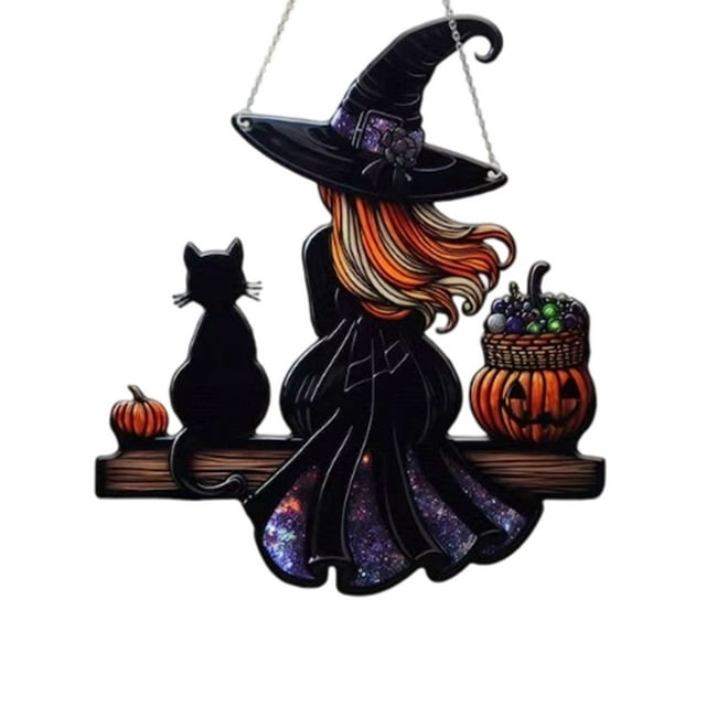asddcavvf Halloween Witch Ornament Acrylic Window Hanging; Halloween Hanging Halloween Decorations Decorative Beads String Manifestation Beads Witch Lovers