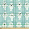 thumbnail image 2 of Ambesonne Animal Fabric by the Yard Upholstery, White Seals Ocean, 1 Yard, Turquoise Pale Blue, 2 of 5