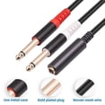 thumbnail image 3 of 6.35mm 1/4" Stereo Female To Dual 6.35 Male Y Splitter Adapter Cable 6.5mm, 3 of 5