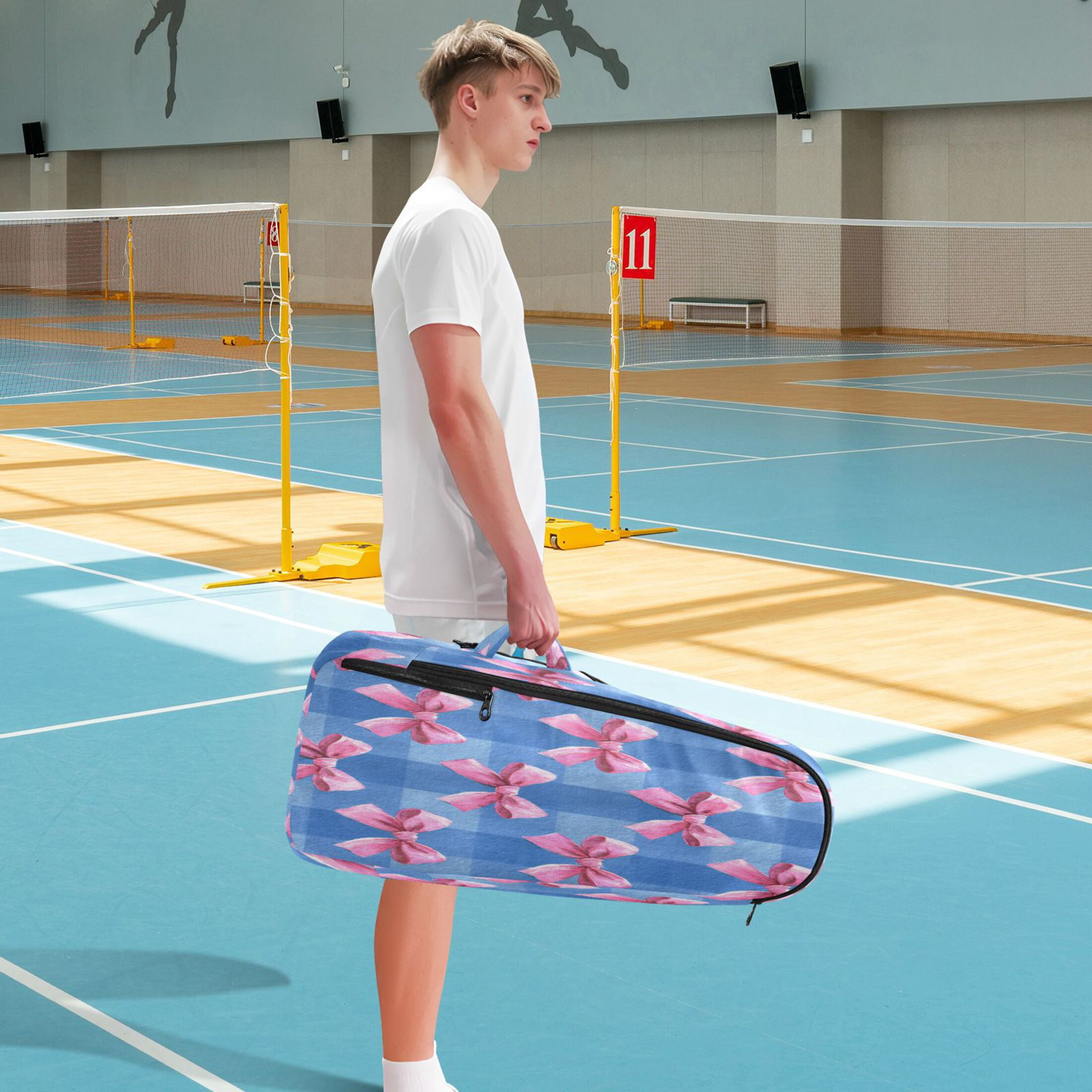 2 Racquet Holder Tennis Backpack Tennis Racket Covers Gym Bags Cute Pink Bows