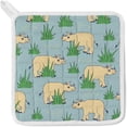 thumbnail image 3 of Dreamtimes Oven Mitts and Pot Holders with Chef Apron 3Pcs Set Rhinoceros in Grass Non Slip Heat Resistant Gloves for Baking Cooking BBQ, 3 of 7