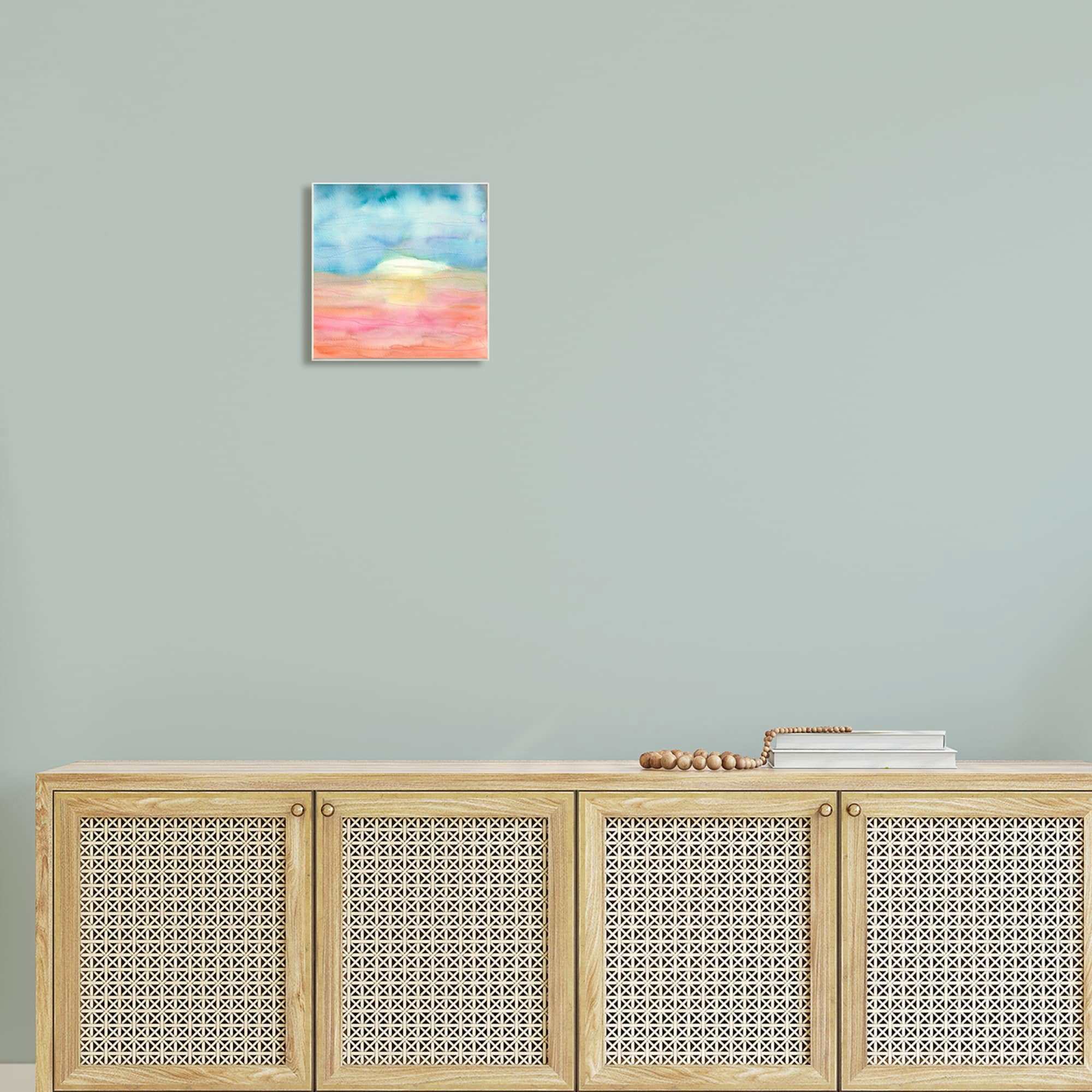 Stupell Industries Abstract Watercolor Landscape Sun Rising Horizon Sky Painting Unframed Art Print Wall Art, Design by Elvira Errico