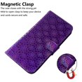 thumbnail image 4 of For Oppo Reno11 Pro 5G (Global) Wallet Case Dazzling Flower Phone Leather Cover - Purple, 4 of 5