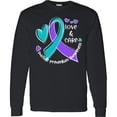 thumbnail image 3 of Inktastic Love and Care Suicide Prevention Awareness Ribbon and Hearts Long Sleeve T-Shirt, 3 of 5