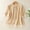 Beige, variant on Aobny Summer Tops Women Beige Button Down Shirt Cotton Elbow-Length V-Neck Casual Tops for Women