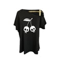 thumbnail image 4 of Tops de Halloween de manga corta con estampado de esqueleto para mujer Fridja  gope5062, 4 of 4