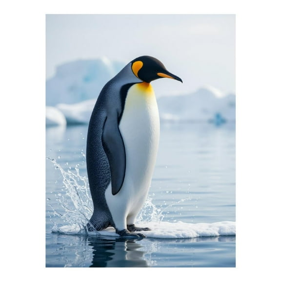 Diamond Art Kit for Adults, Penguin On Iceberg Ocean Backdrop Diamond Painting for Adults Beginners, 5D DIY Diamond Art Painting Kits, Colorful Diamond Painting Craft for Home Decor 12x16