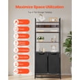 thumbnail image 6 of VEVOR 4 Tiers Laundry Sorter, Tall Laundry Hamper with Shelves and Hooks, 2 Section Freestanding Basket Organizer Storage with 600D Oxford Cloth Bags and Ladder Shelves for Dirty Clothes, Bathroom, 6 of 8
