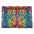 thumbnail image 7 of Yayeee Kitchen Curtains Tier Pair Light Filtering 27"x36" Rod Pocket Short Cafe Window Panel, Colorful Dragon Scales Pattern, 7 of 7