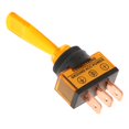 thumbnail image 1 of DYNWAVECA Car Toggle Switch SPDT Latching (Maintained) ON-OFF-ON 3 Pin 3 Position 12V 20A With Waterproof Cover For Auto Car Yellow, 1 of 6