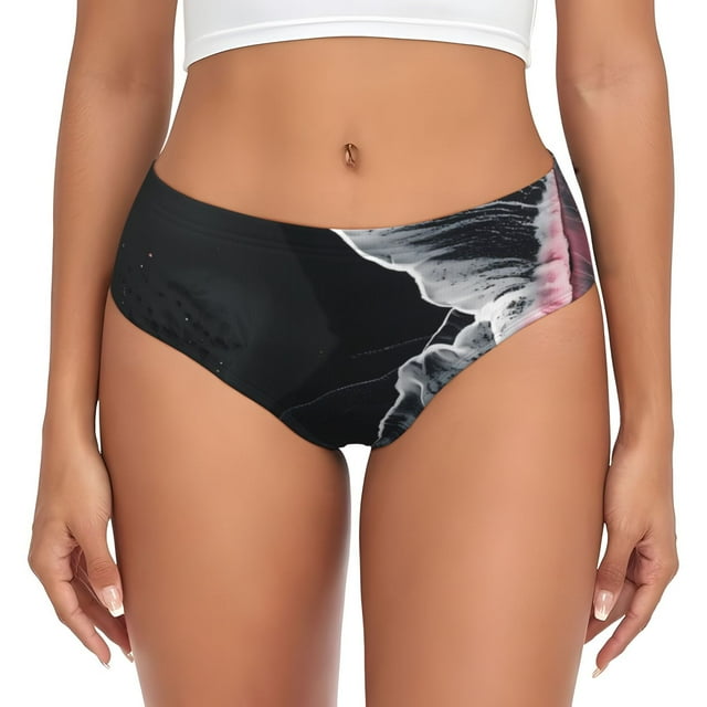 Fotbe Pink White Ocean Waves Calzones Estampados para Mujer – Ropa Interior de Algodón, Cómoda, Suave y Elástica-XX-Large
