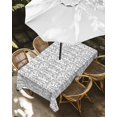 thumbnail image 3 of Outdoor Tablecloth with Umbrella Hole, White Black Striped Waterproof Outdoor Table Cover, Abstract Modern Art Irregular Stripe Patio Tablecloths for Party Picnic Camping, Rectangle 52"x70", 3 of 9