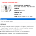 thumbnail image 2 of Front Drum Brake Hardware Kit - Compatible with 1956 - 1962 Chevy Corvette 1957 1958 1959 1960 1961, 2 of 2