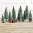 thumbnail image 5 of Mini Christmas Trees Desktop Miniature Tree Snow Frosted Sisal Trees With Wood Base Bottle Brush Trees For Xmas Tabletop Winter Crafts Ornament Holiday Part, 5 of 7