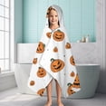 thumbnail image 6 of Classic Halloween Pumpkins Pattern Hooded Bath Towel，60"x35" for Ages 3 To 12 Kids, Quick Dry Lightweight Soft Microfiber Hood Beach Towel Cover Up for Kids, 6 of 7