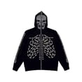 thumbnail image 6 of KelaJuan Female Coat, Rhinestones Skull/ Spider Print Long Sleeve Hooded Jacket with Zipper, 6 of 6