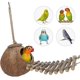 thumbnail image 2 of Escondite de coco natural con escalera, juguete para pájaros y animales pequeños (casa con escalera, superficie natural), 2 of 5