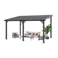 thumbnail image 7 of BaPiPro 14'x10' Hardtop Gazebo with Aluminum Frame & Polycarbonate Panel, Wall Mounted Gazebos Lean to Pergola, Outdoor Patio Grill Gazebo for Backyard, Garden, Deck, 7 of 7