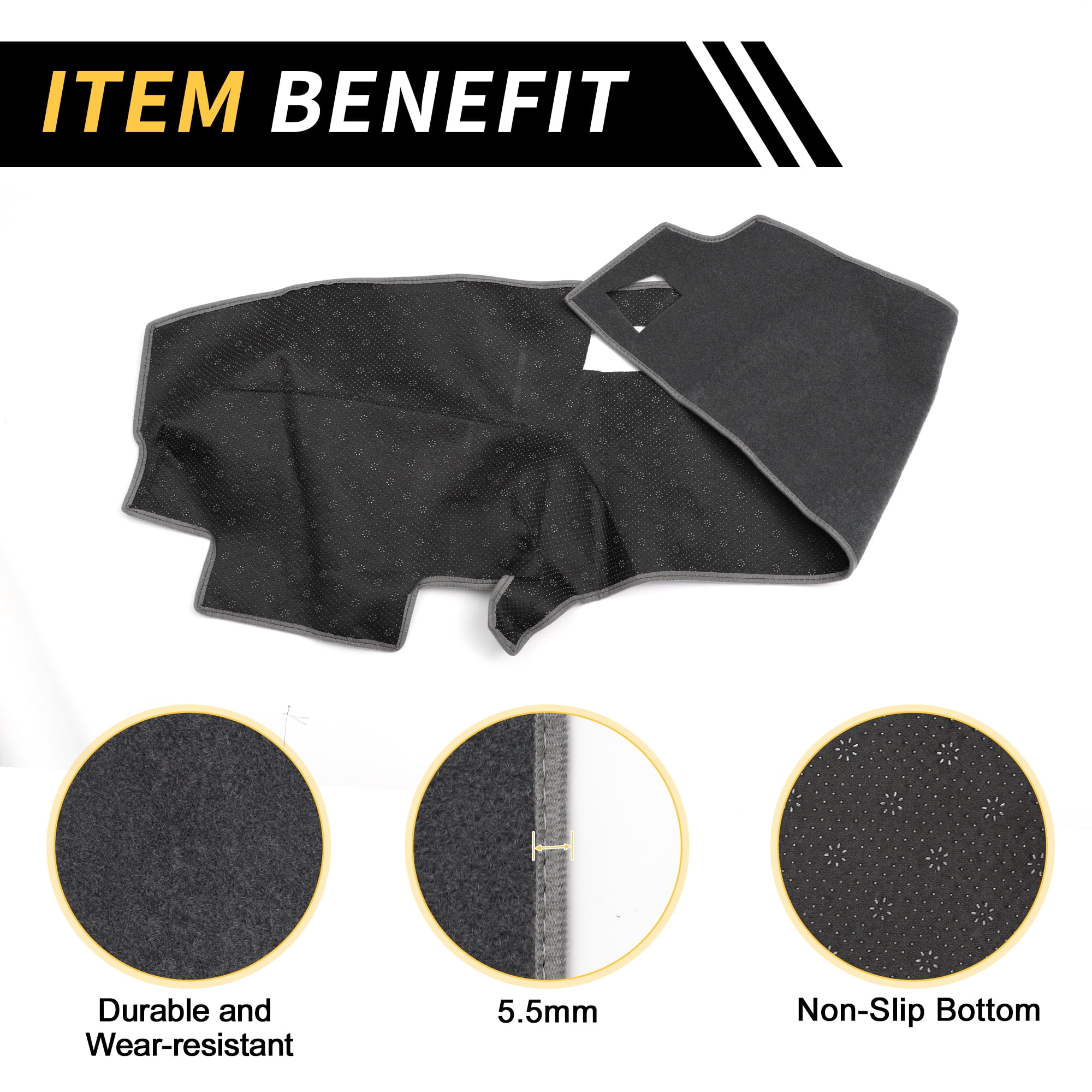 Unique Bargains Non-Slip Dashboard Cover for Ford for Ranger 1989-1994 Gray