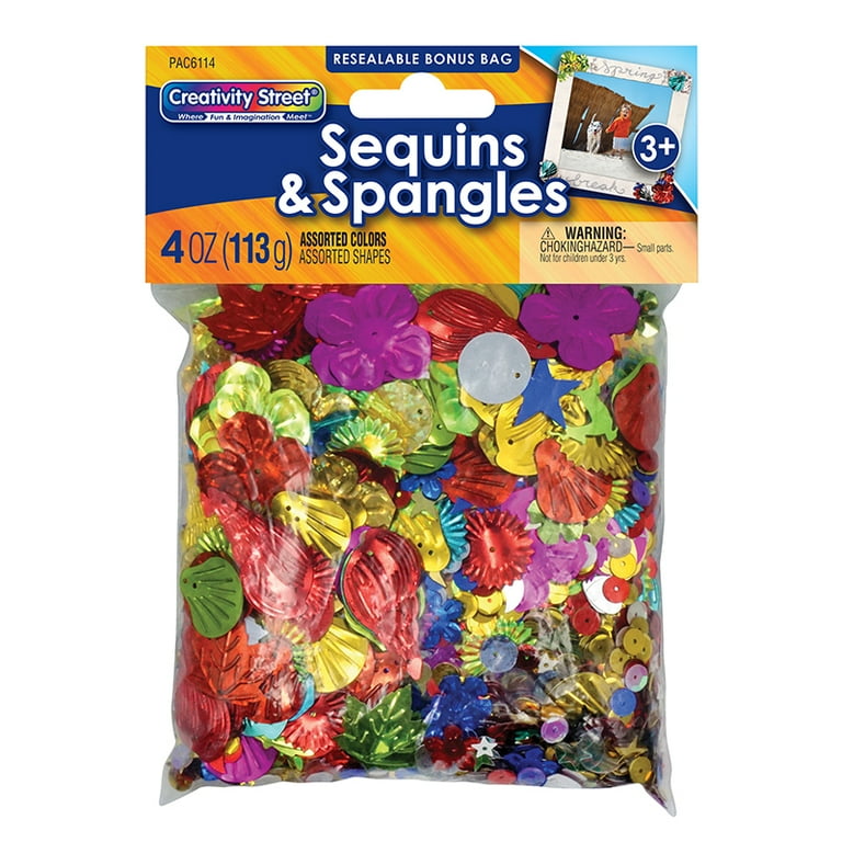 Sequins and Spangles, Assorted Metallic Colors, 4 oz/Pack Sequins and Spangles, Assorted Metallic Colors, 4 oz/Pack
