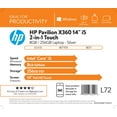 thumbnail image 4 of HP Pavilion 14" FHD Touch x360, Intel Core i5-1135G7, 8GB RAM, 256GB SSD, Silver, Windows 10, 14-dw1010wm, 4 of 14