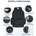 thumbnail image 4 of Mochila Pañalera Para Bebé, Impermeable Y Espaciosa, Con Bolsillos Térmicos Para Biberón, Organizador Multifuncional, Ideal Para Mamás Y Papás, Diseño Moderno Y Cómodo Modelo Negro, 4 of 4