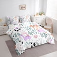 thumbnail image 3 of Homewish Kawaii Purple Dinosaur 7pcs Bedding Comforter Set for Child Boys Girls,Chic Floral Flower Queen Bedding Sets Super Cozy,Cartoon Animal Queen Sheet Sets,Super Cozy Room Decor,Reversible, 3 of 8