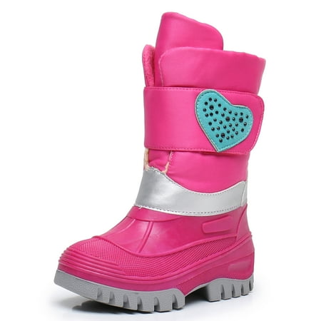 

Blikcon Boys Girls Insulated Waterproof Mid Calf Winter Snow Boots(Color : Peach Size : 10 Toddler)