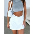 thumbnail image 3 of Sexy High Waist Women's Mini Skirt Split Hem Stretch Fitted Pencil Bodycon Short Skirts, 3 of 7