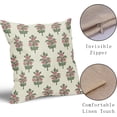 thumbnail image 3 of Sage Green Pink Floral Pillow Covers 16x16 Set of 2 Spring Flower Leaves Print Decorative Throw Pillow Cases Outdoor Farmhouse Decoration for Sofa Couch Bed, 3 of 6