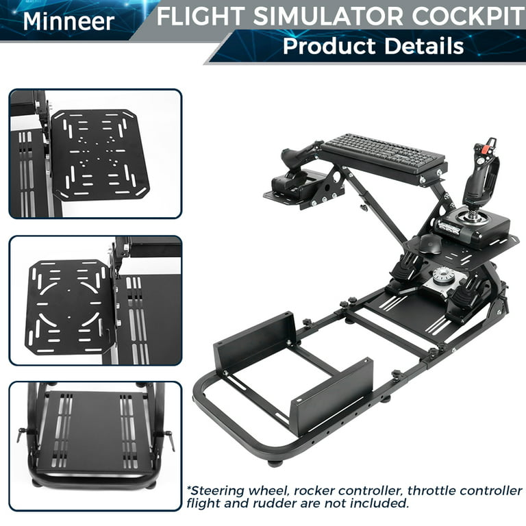 Minneer Universal Flight Sim Stand Racing Simulator Cockpit Fit Logitech G27  G29 X52 Thrustmaster Saitek 