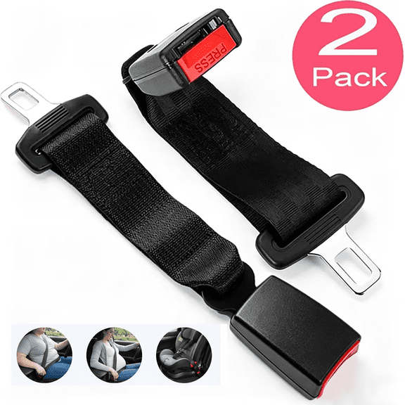 QIYFDDF Seat Belt Extender for Cars, 2 Pack 11.42-inch, Automobile universal seat belt extension buckle(0.846"/21.5mm Tongue Width)