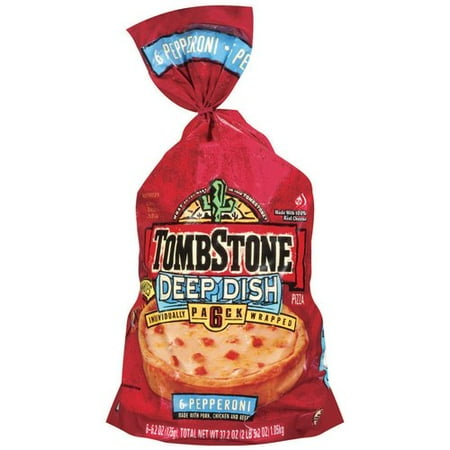 Tombstone Mini Deep Dish Pepperoni Frozen Pizza 6 count
