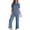 Light Blue, variant on Ahabrexf Women's Casual Short Sleeve Shirts and Pants Set, Summer Pleated Pocket Lounge Wear with Lightweight Comfort