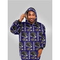 thumbnail image 2 of Pegasus Baltimore Ravens Homefield Repeat Logo Wearable Hooded Blanket, 2 of 2
