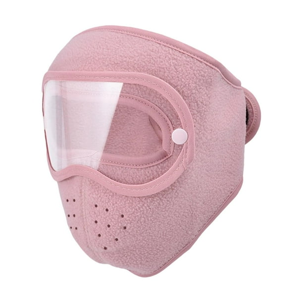 Máscara de esquí cómoda, reutilizable, resistente al frío, máscara facial completa para hombres y mujeres que corren Rosa