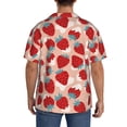 thumbnail image 3 of Kdxio Polo pour Homme à Imprimé Fraises Rouges, Chemise Boutonnée à Manches Courtes, Décontractée d'Été pour la Plage, Style Vintage, pour Hommes-Xx-Grand, 3 of 5