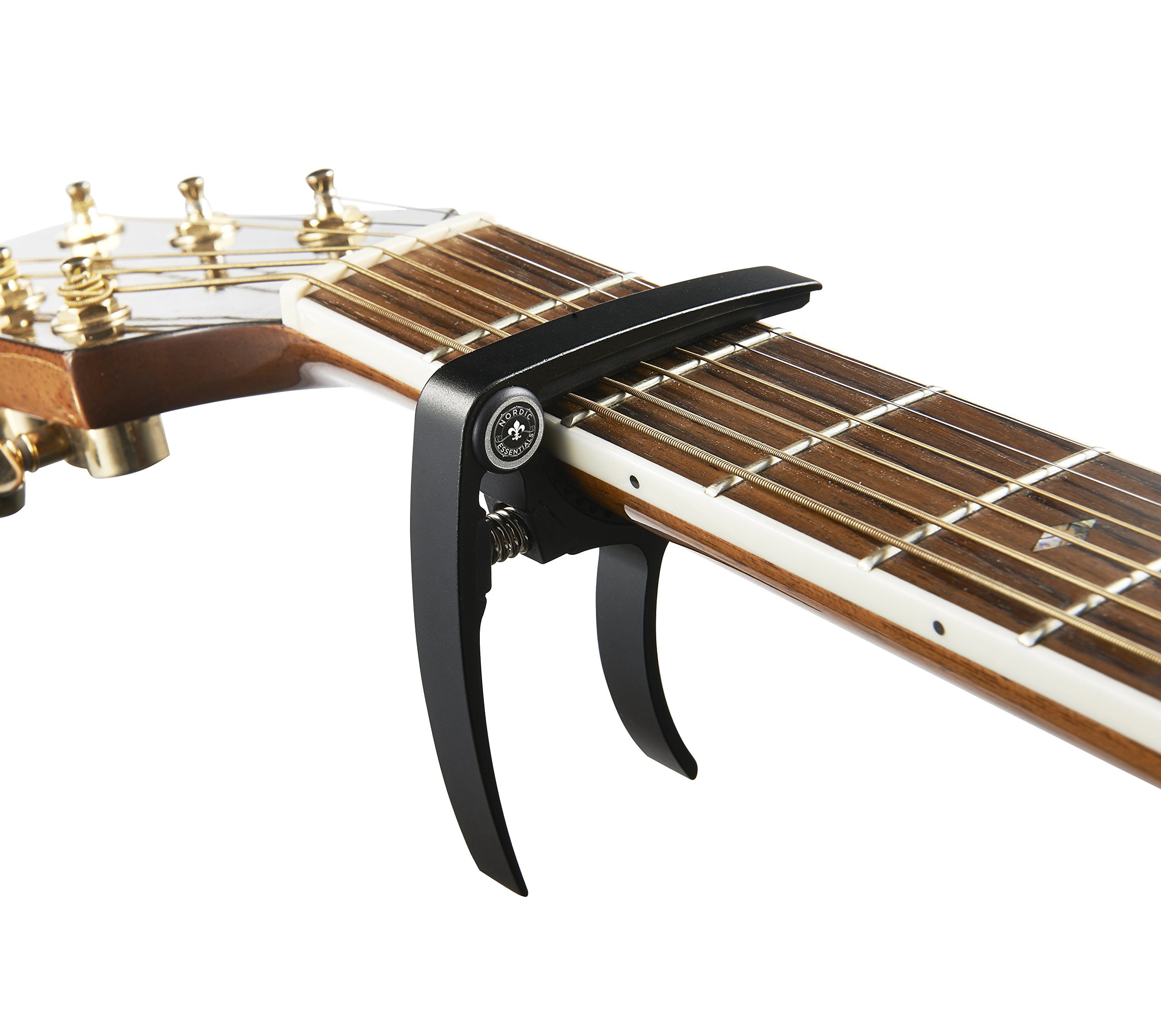 Nordic Essentials Guitar Capo 2-Pack for Acoustic Guitar, Ukulele, Banjo, Mandolin, Bass - Black & Silver