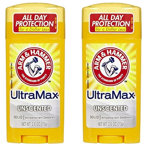 Pack of (2) Arm And Hammer Ultramax, Unscented Antiperspirant Deodorant