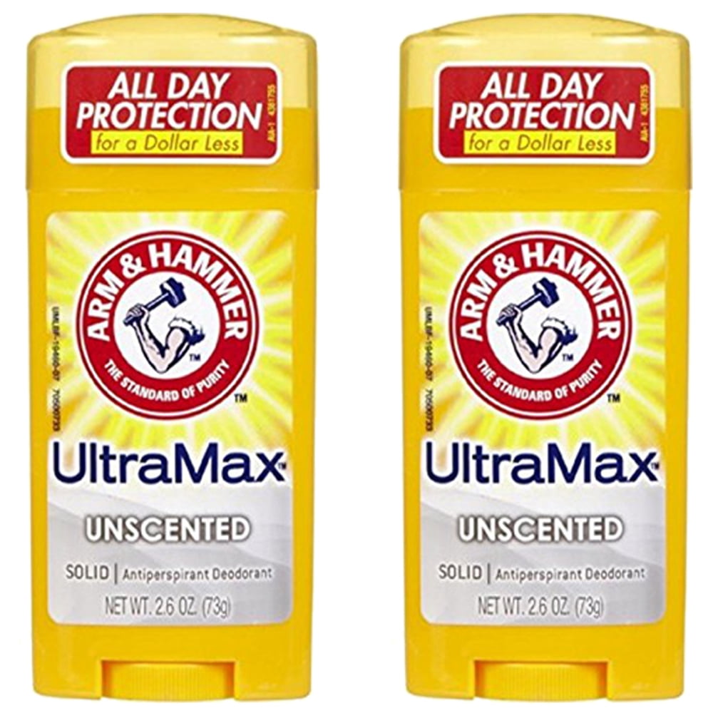 Pack of (2) Arm And Hammer Ultramax, Unscented Antiperspirant Deodorant
