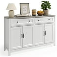 thumbnail image 6 of Kitchen Cabinet, Lofka 55" Buffet Sideboard Cabinet with 2 Drawers, 2 Shelves for Kitchen, TV Stands for Living Room, Grey+White, 6 of 9