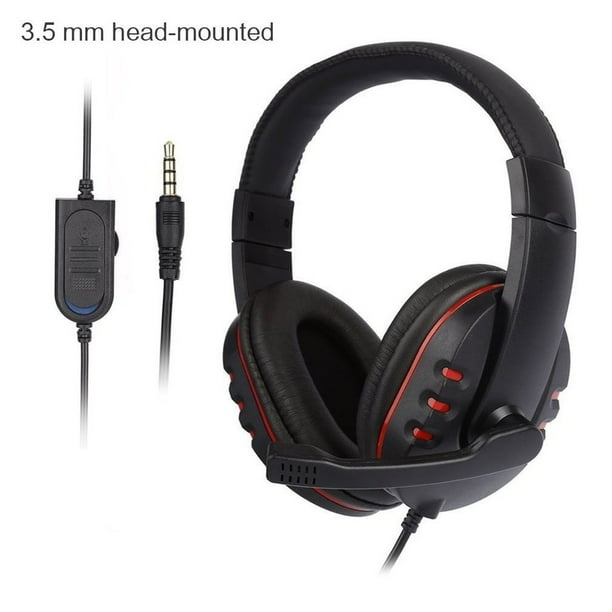 Casque de jeu stéréo filaire avec micro, lumières LED, casque gamer  NS/PC/PS4