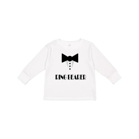 Inktastic Ringbearer Mock Tux Wedding Tuxedo Boys Long Sleeve Toddler T-Shirt