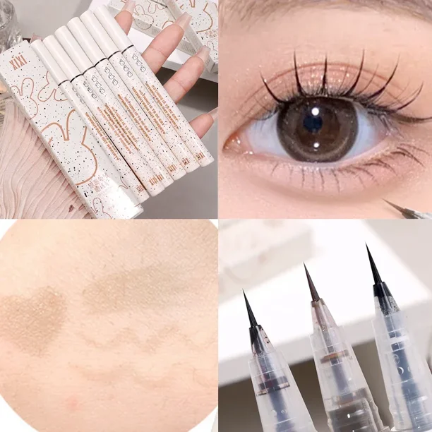 Delineador de ojos líquido negro mate sedoso, maquillaje ultrafino, resistente al agua, no florece, duradero, fácil de usar, herramientas de cosméticos para los ojos( D03