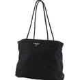 thumbnail image 2 of Pre-Owned Prada tote bag, nylon, black, A4 size, open type, for women., 2 of 20